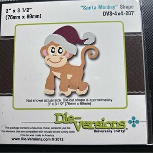 Die-Versions SANTA MONKEY die 3” x 3-1/2”